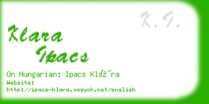 klara ipacs business card